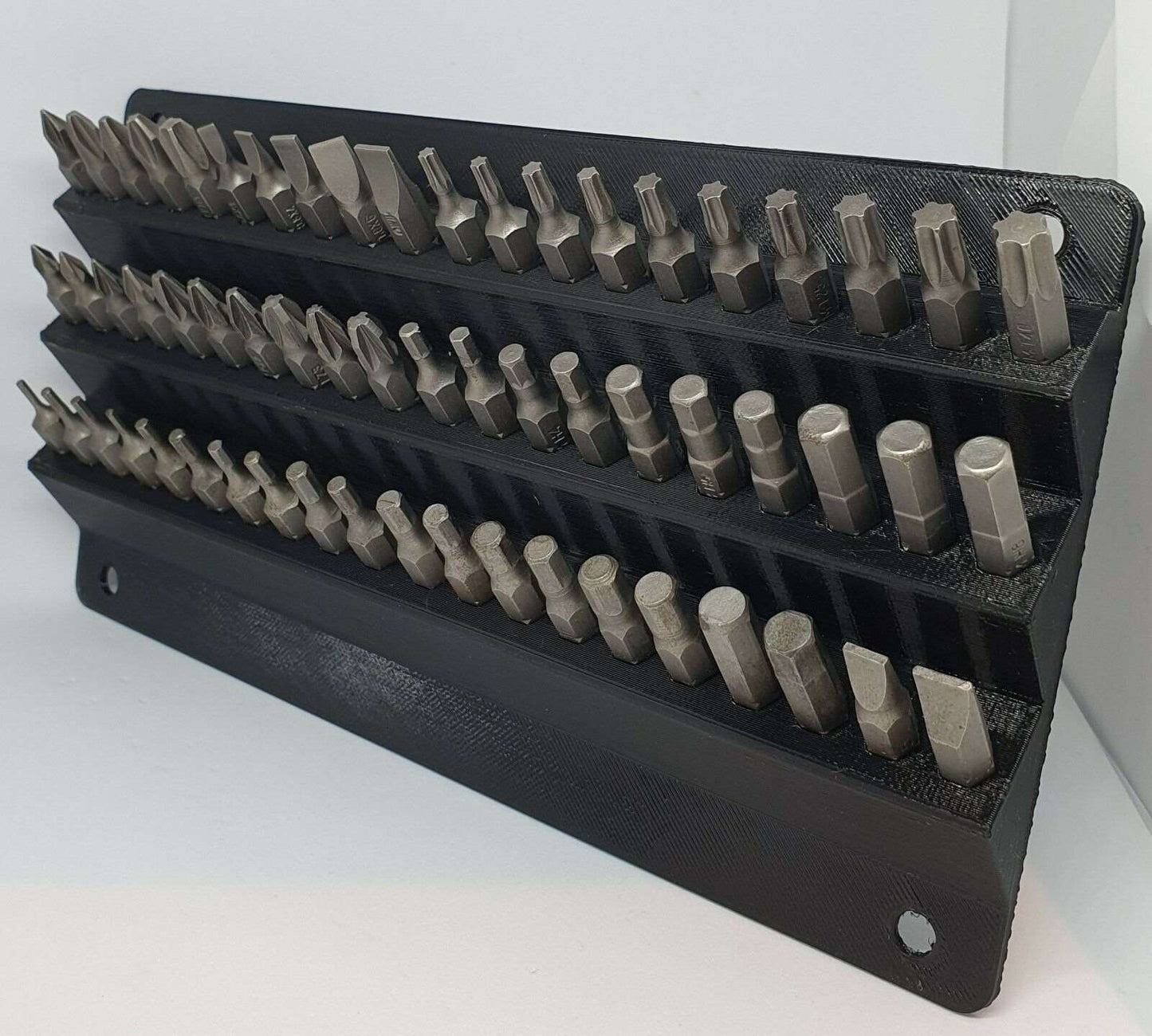 SCREWDRIVER BIT HOLDER HEX SHANK 6.35mm 1/4" STAND STORAGE RACK WALL MOUNT