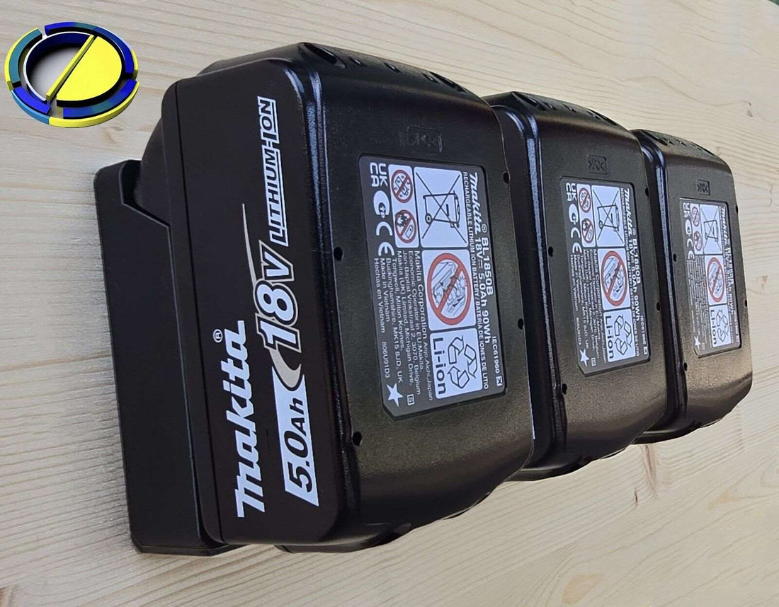 Wall-mounted 3D-printed battery holder system by Ice3DPrints