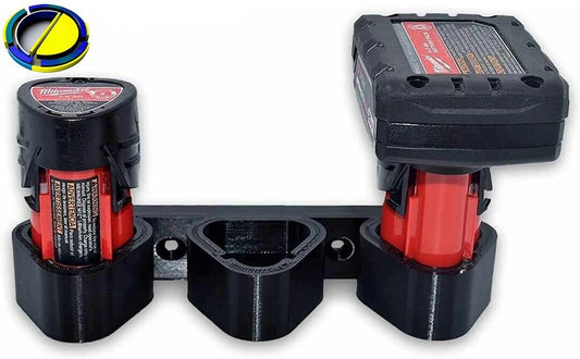 For MILWAUKEE M12 12V BATTERY MOUNT / BATTERY HOLDER STORAGE TRIPLE X 3 WAY